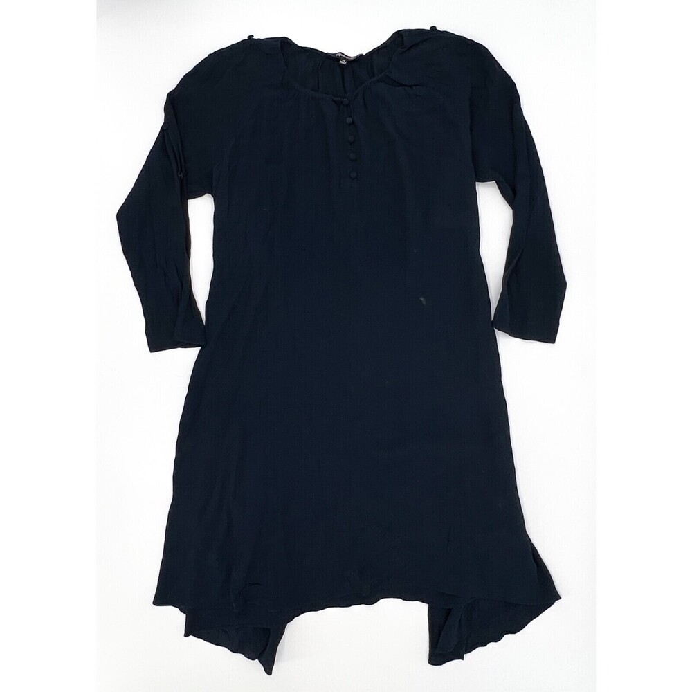 Madewell Dress Womens Extra Small Navy Asymmetrical Long Sleeve Long Designer